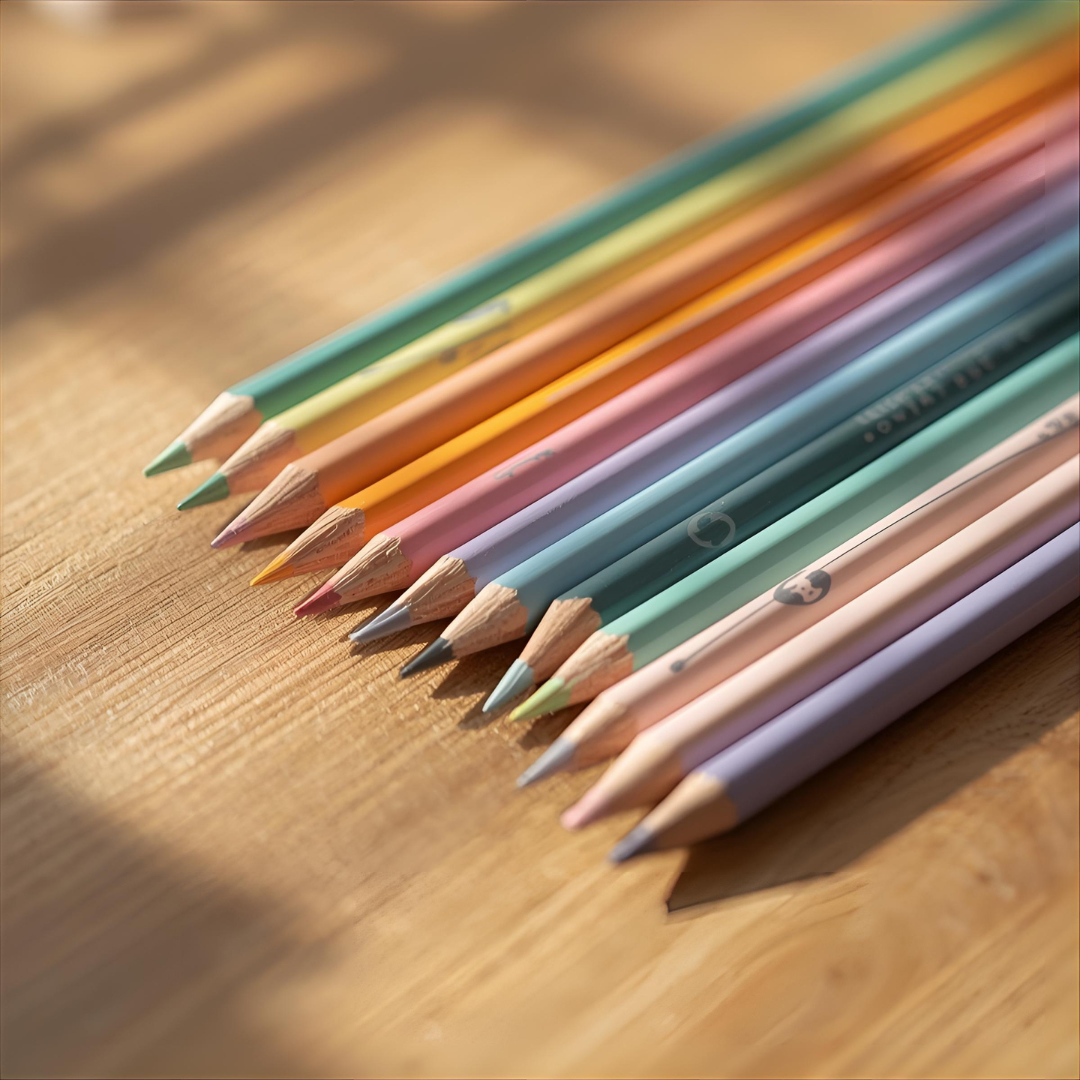 Character pencils, mechanical pencils, and wooden pencils for school and art