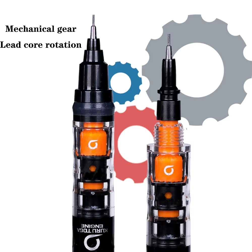 KURUTOGA Mechanical Pencil M5-452 Creative Writing Continuous Sketch 0.5Mm Lead Automatic Rotating Mechanical Pencil