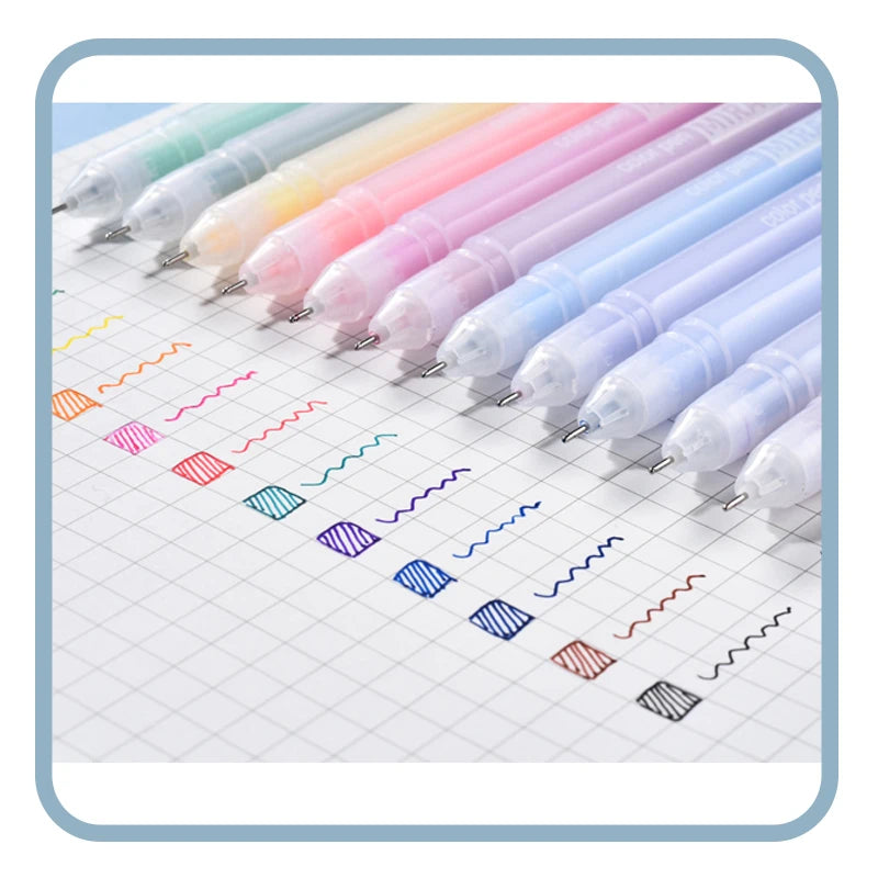 Kawaii Aesthetic Color Gel Pen Set - Stylish Stationery for Students and Diaries