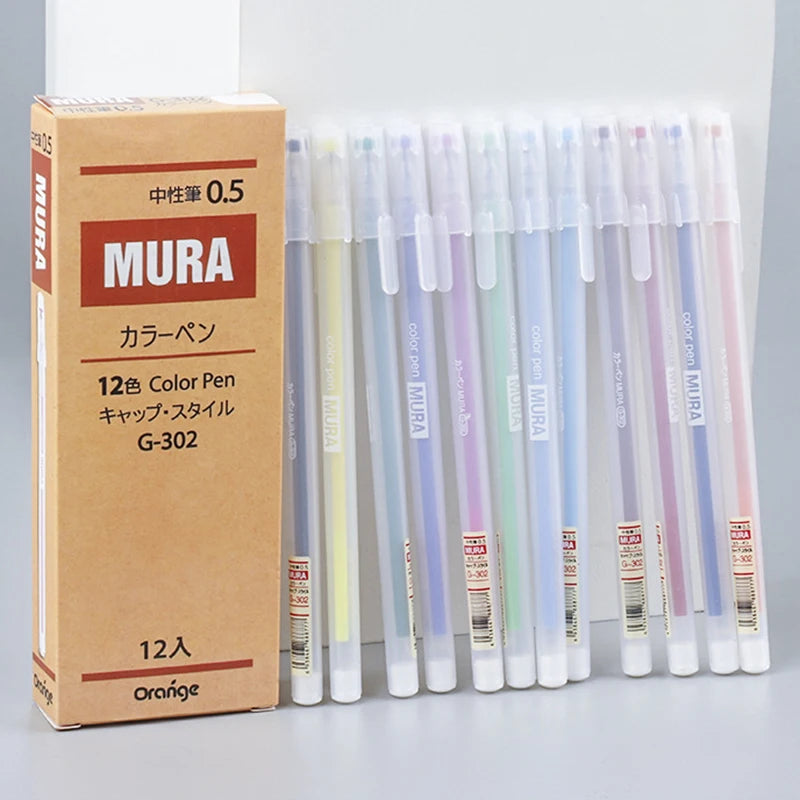 Kawaii Aesthetic Color Gel Pen Set - Stylish Stationery for Students and Diaries