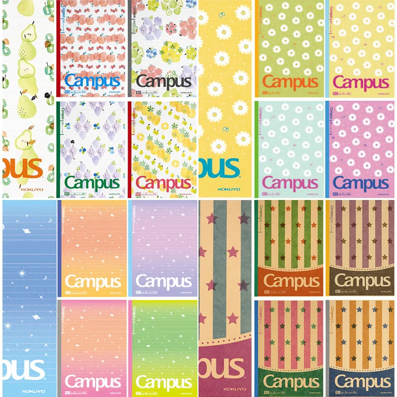 Collage of various colorful notebooks with 'Campus' branding.