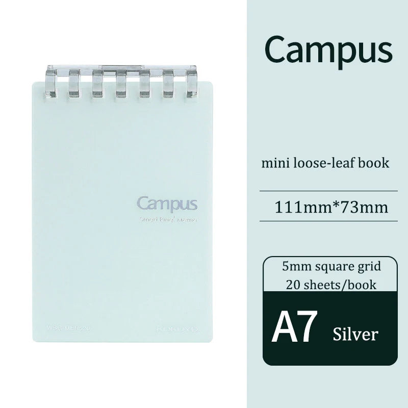 Light blue mini loose-leaf book with 'Campus' branding on a white background