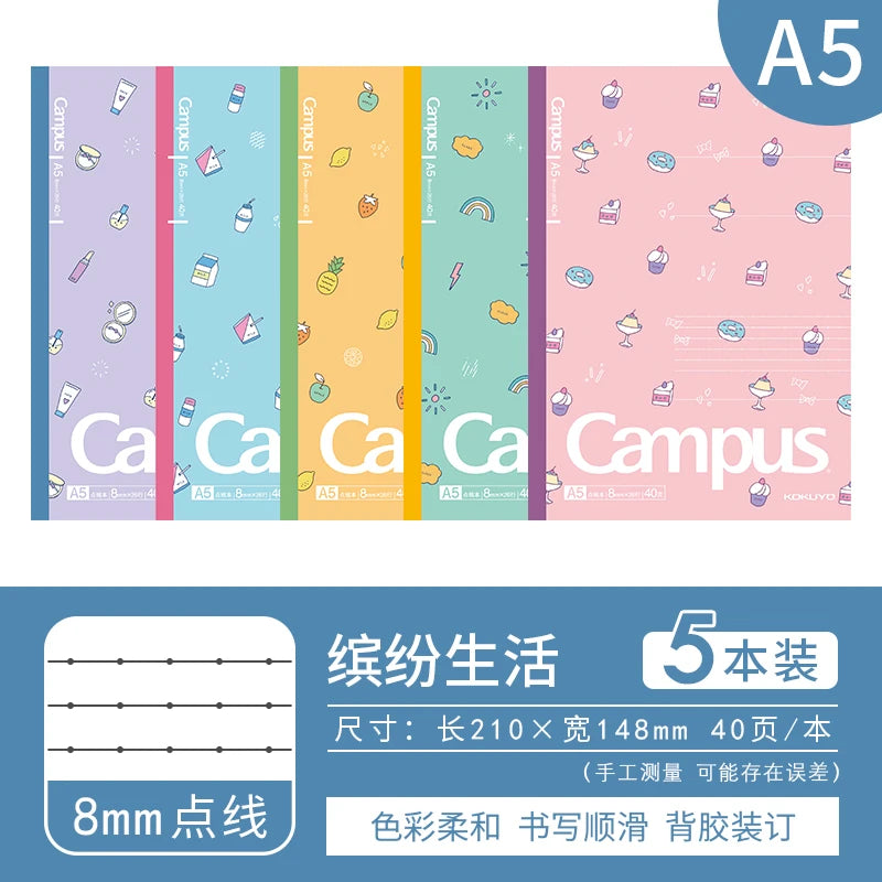 Set of colorful notebooks with 'Ca Campus' branding on a blue background