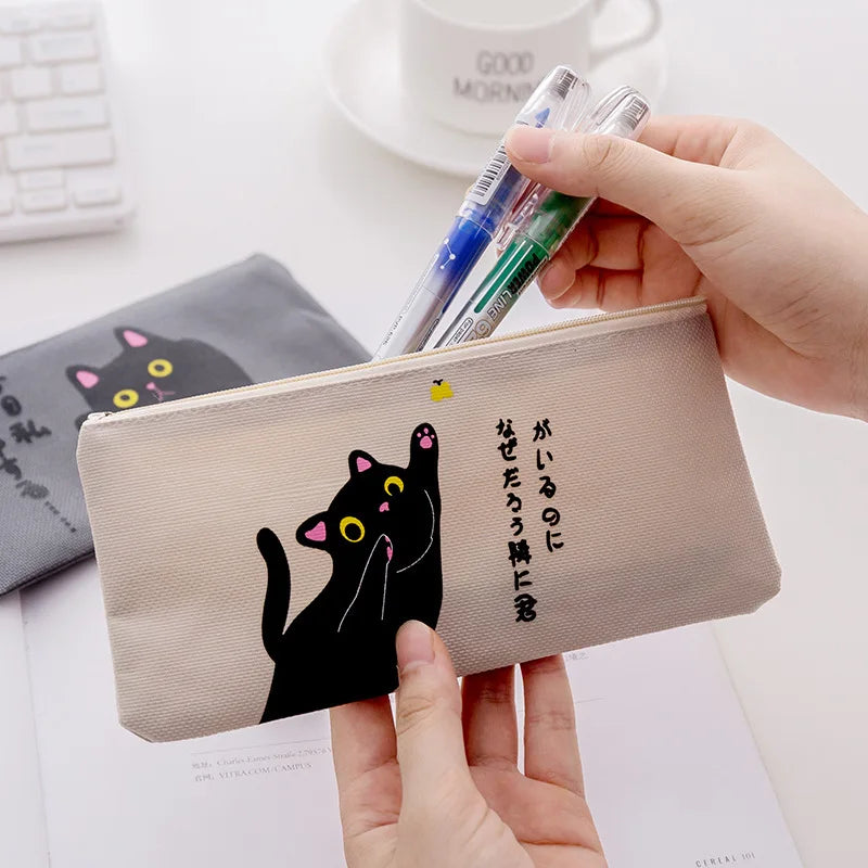 Pencil Case Kawaii Cat Japanese Canvas