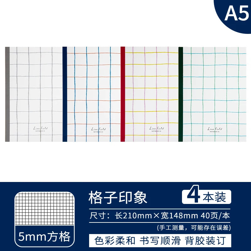 Roll of grid paper with different colored lines on a white background, featuring the brand 'Linefield'.
