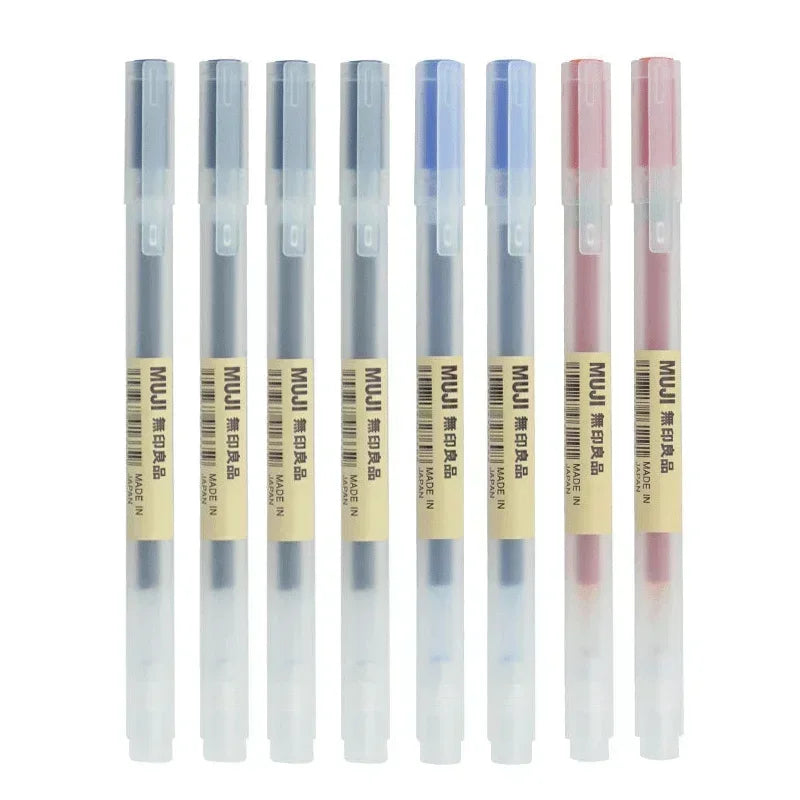 Set of MUJI ink cartridges on a white background