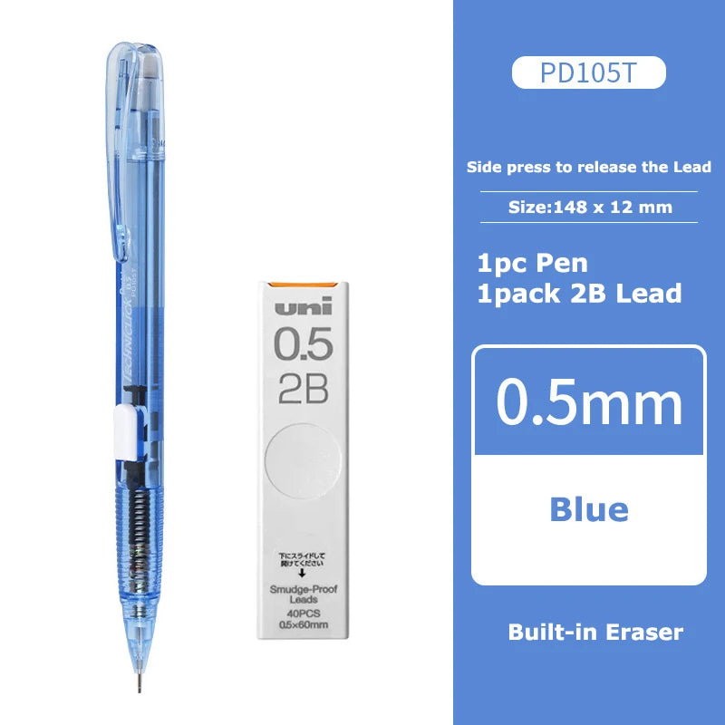 Mechanical Pencil PENTEL 0.5mm Transparent Anti Slip Japanese