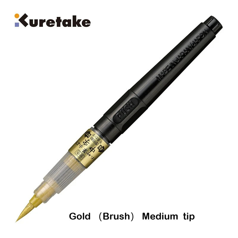 Japan ZIG Kuretake Fude Brush Pen, Medium tip marker, Black Ink Refillable