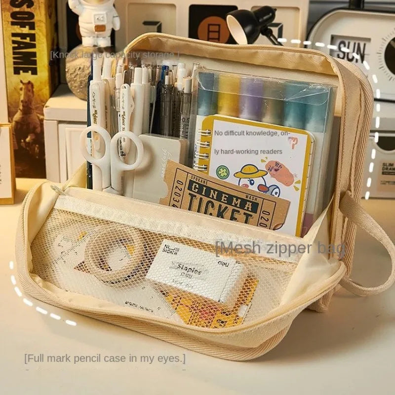 Pencil Case Canvas 1 Compartment Kawaii