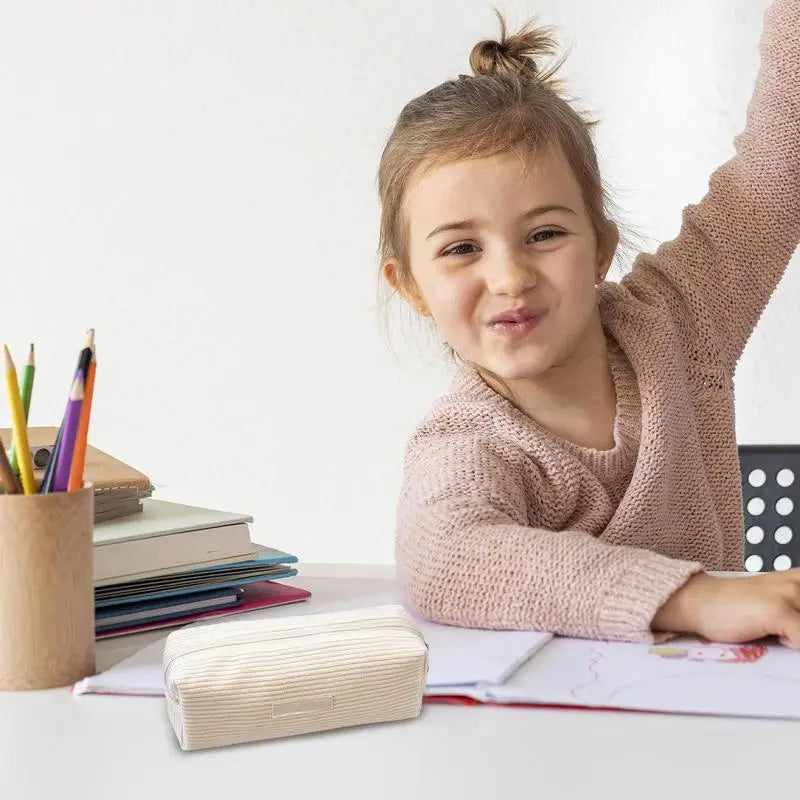 Pencil Case Corduroy Large Capacity1 Compartment Kawaii