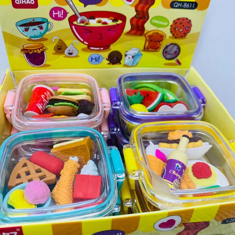 Eraser Set Food Snack Lunch Box Kawaii