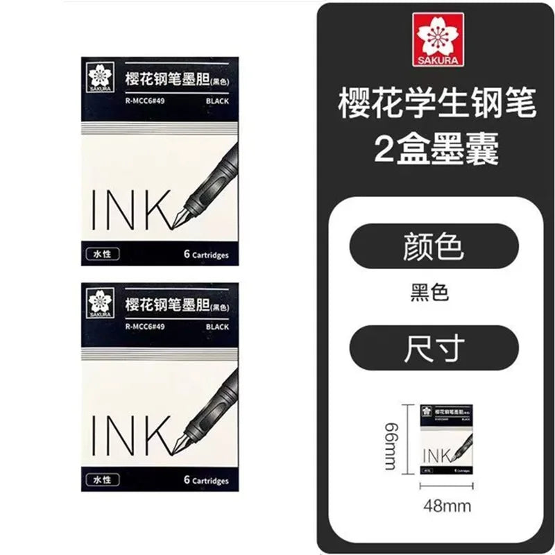 Fountain Pen SAKURA 0.5mm Refillable with Ink Cartridge Japanese