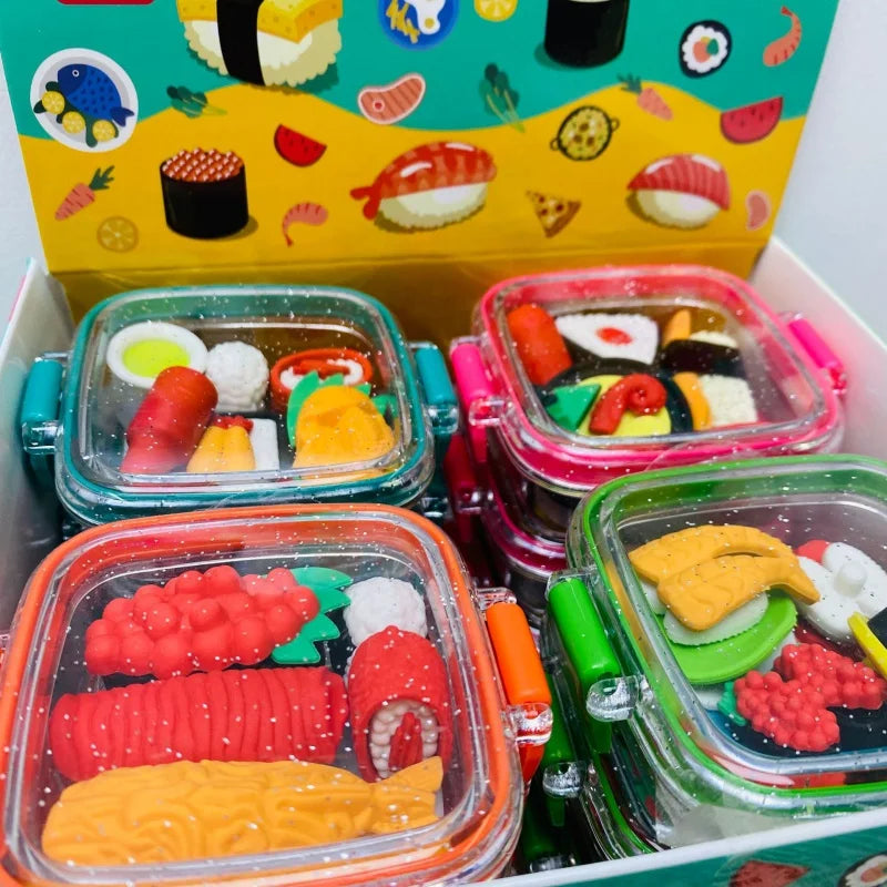 Eraser Set Food Snack Lunch Box Kawaii