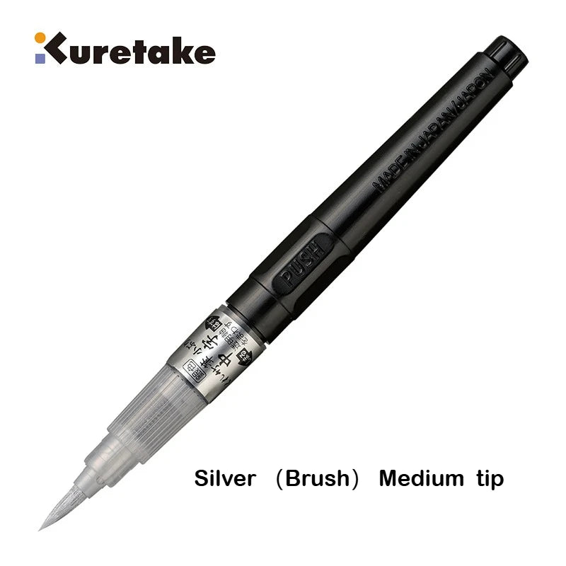 Japan ZIG Kuretake Fude Brush Pen, Medium tip marker, Black Ink Refillable