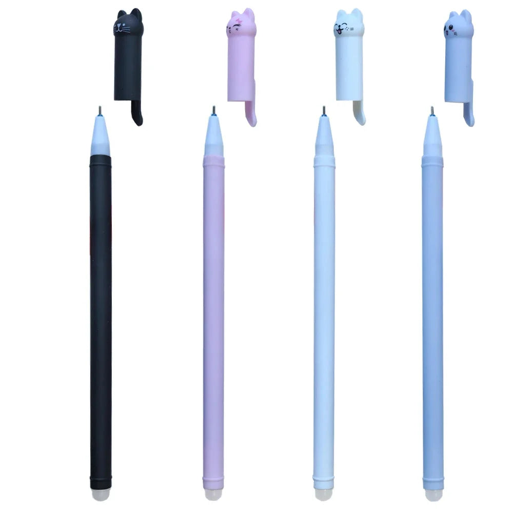 Gel Pens Cat Erasable 0.5mm  4/8/12pcs Fun Kawaii