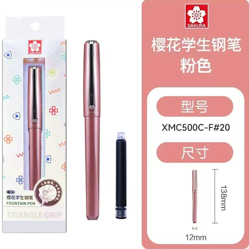 Fountain Pen SAKURA 0.5mm Refillable with Ink Cartridge Japanese