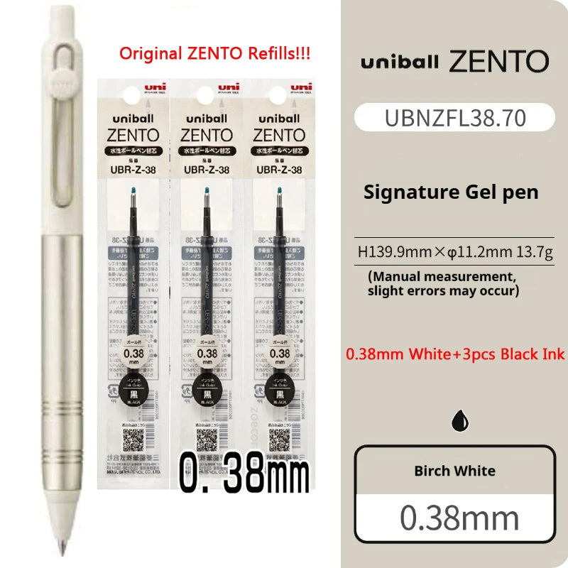 UNI-ball ZENTO Aluminum Grip Metal Pen,0.38/0.5mm With Original Refills