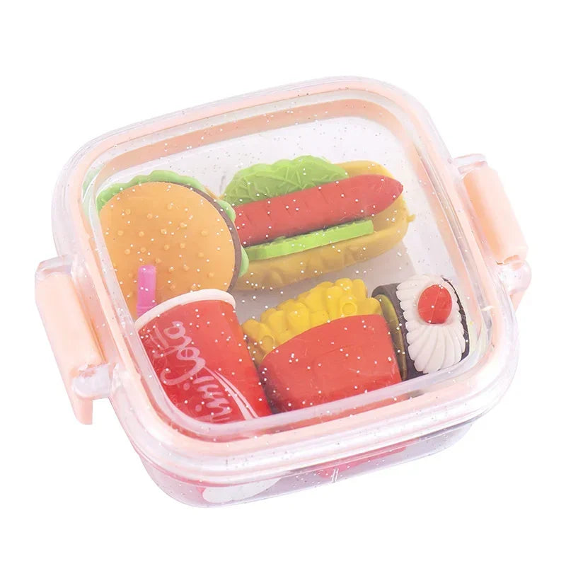 Eraser Set Bento Box Dessert/Makeup/FastFood Fun Kawaii
