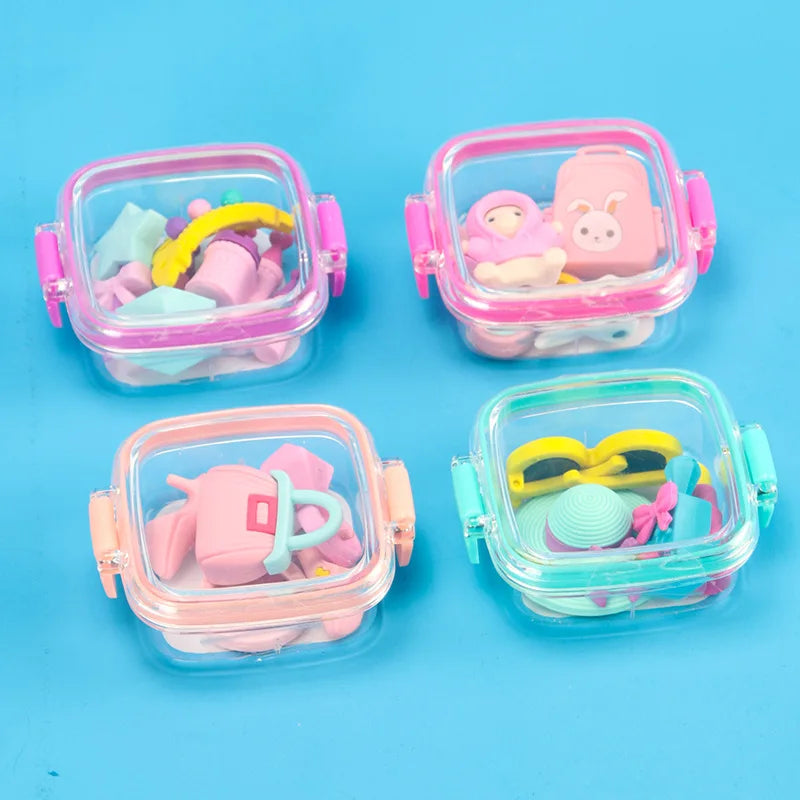 Eraser Set Food Snack Lunch Box Kawaii