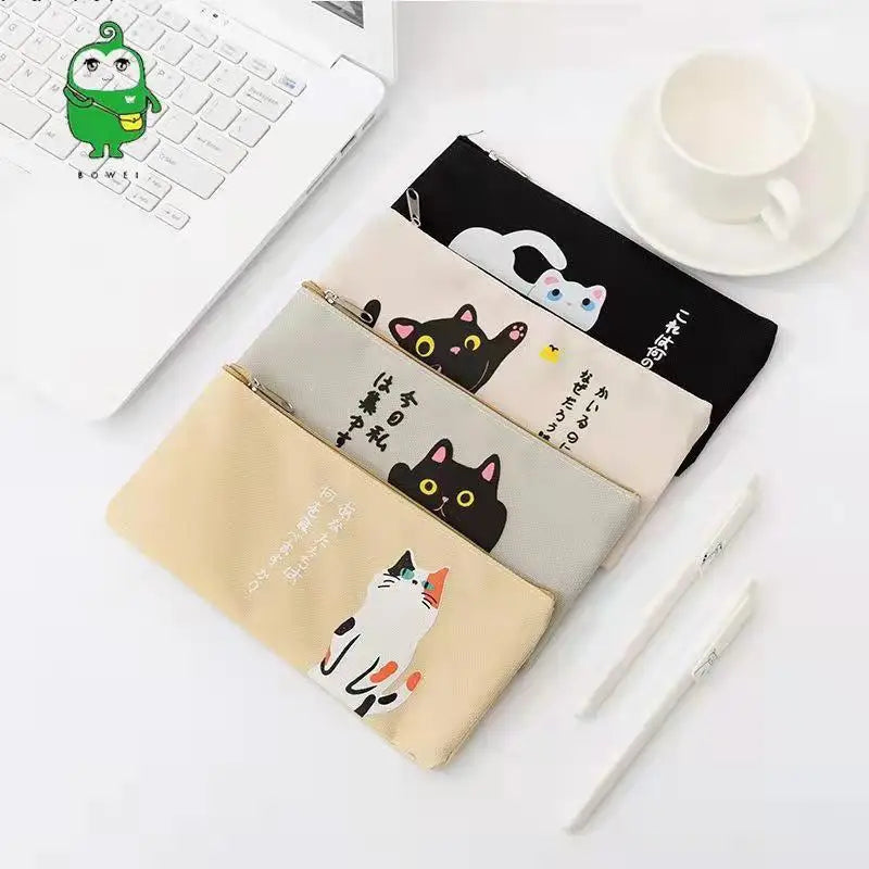 Pencil Case Kawaii Cat Japanese Canvas