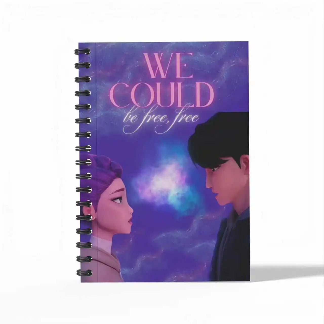 Bentopop notebook with a purple cover featuring Kpop Demon Hunters's characters with message 'We could be free, free'.
