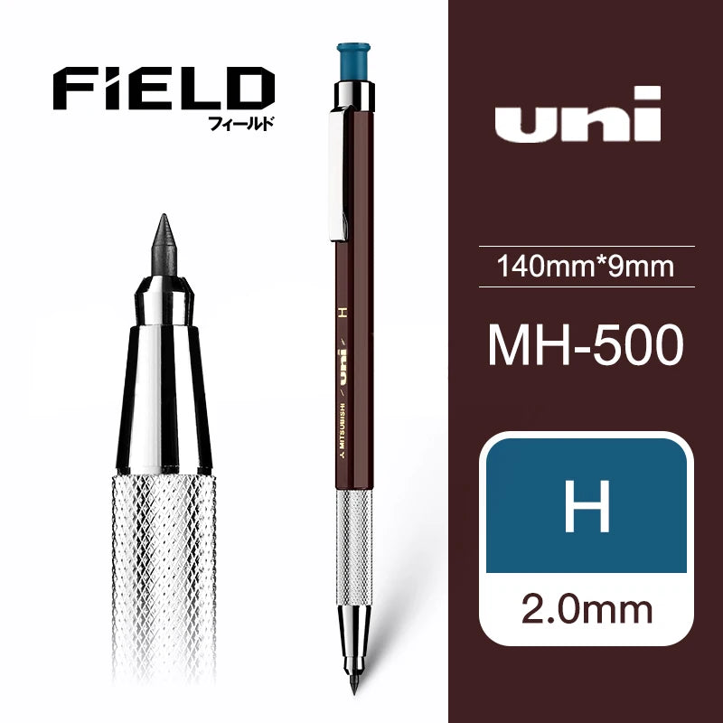 Uni pen with packaging displaying model number MH-500 on a white background