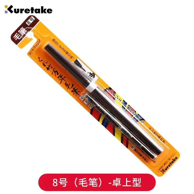 Japan ZIG Kuretake Fude Brush Pen, Medium tip marker, Black Ink Refillable
