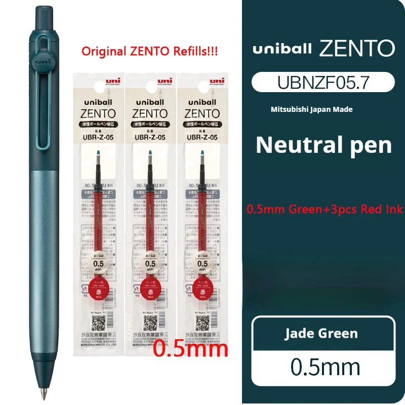 UNI-ball ZENTO Aluminum Grip Metal Pen,0.38/0.5mm With Original Refills