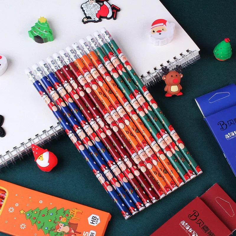 Pencils with Erasers Christmas 6 pcs Kawaii
