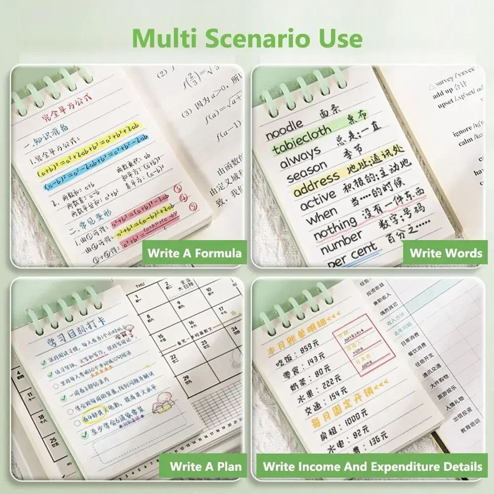 Mini Notebooks A7 Pocket Loose-leaf Square Notepad Horizontal Line