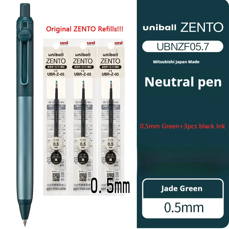 UNI-ball ZENTO Aluminum Grip Metal Pen,0.38/0.5mm With Original Refills