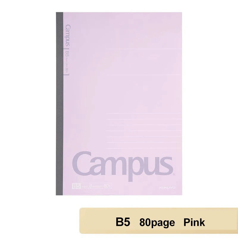 Japan KOKUYO Notebook 80 Pages Campus B5/A5 Soft Surface Wireless Binding Horizontal Line School Office Stationery