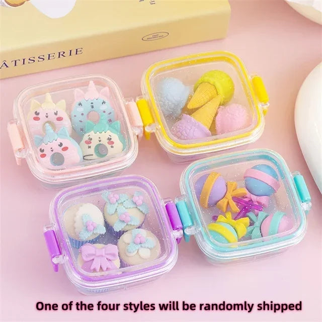 Eraser Set Bento Box Dessert/Makeup/FastFood Fun Kawaii