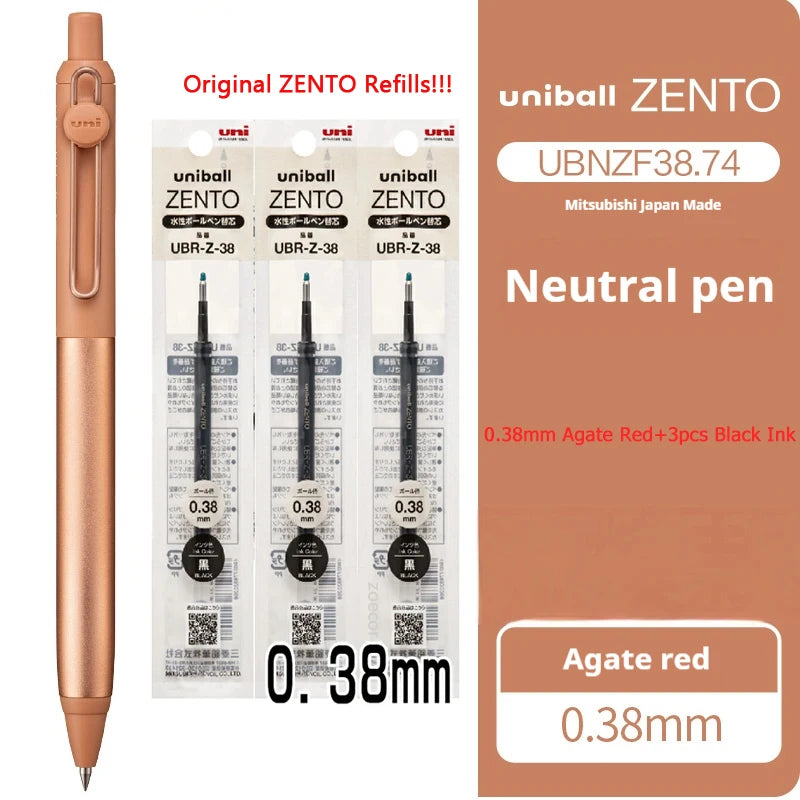 UNI-ball ZENTO Aluminum Grip Metal Pen,0.38/0.5mm With Original Refills