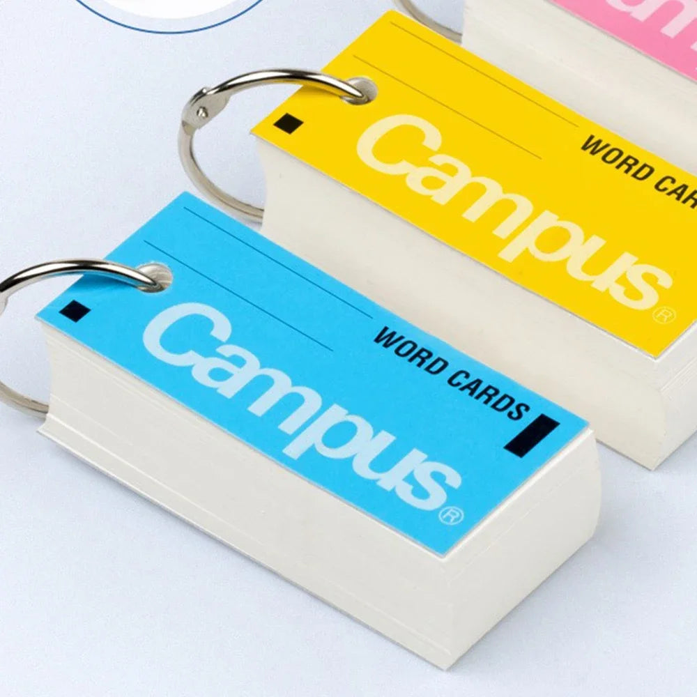 Two 'Campus' brand word card books on a white background