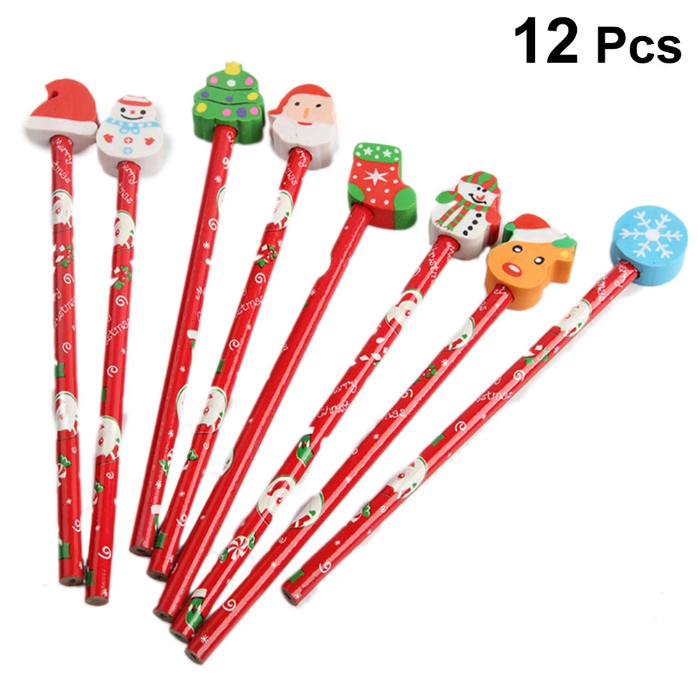 Pencil with Eraser Christmas 12 or 24 pcs Kawaii