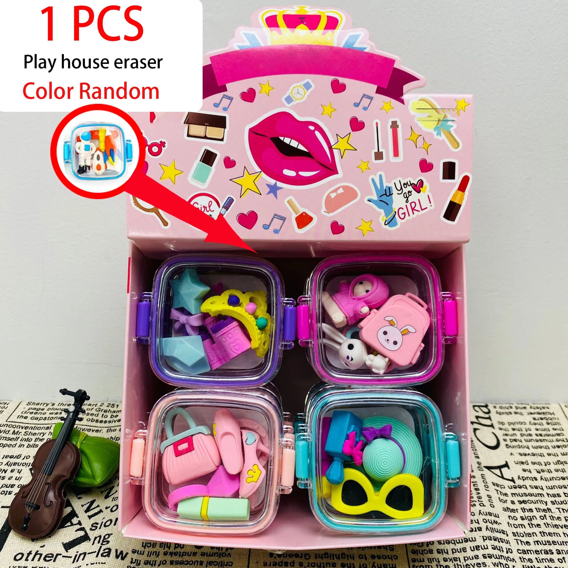 Eraser Set Food Snack Lunch Box Kawaii