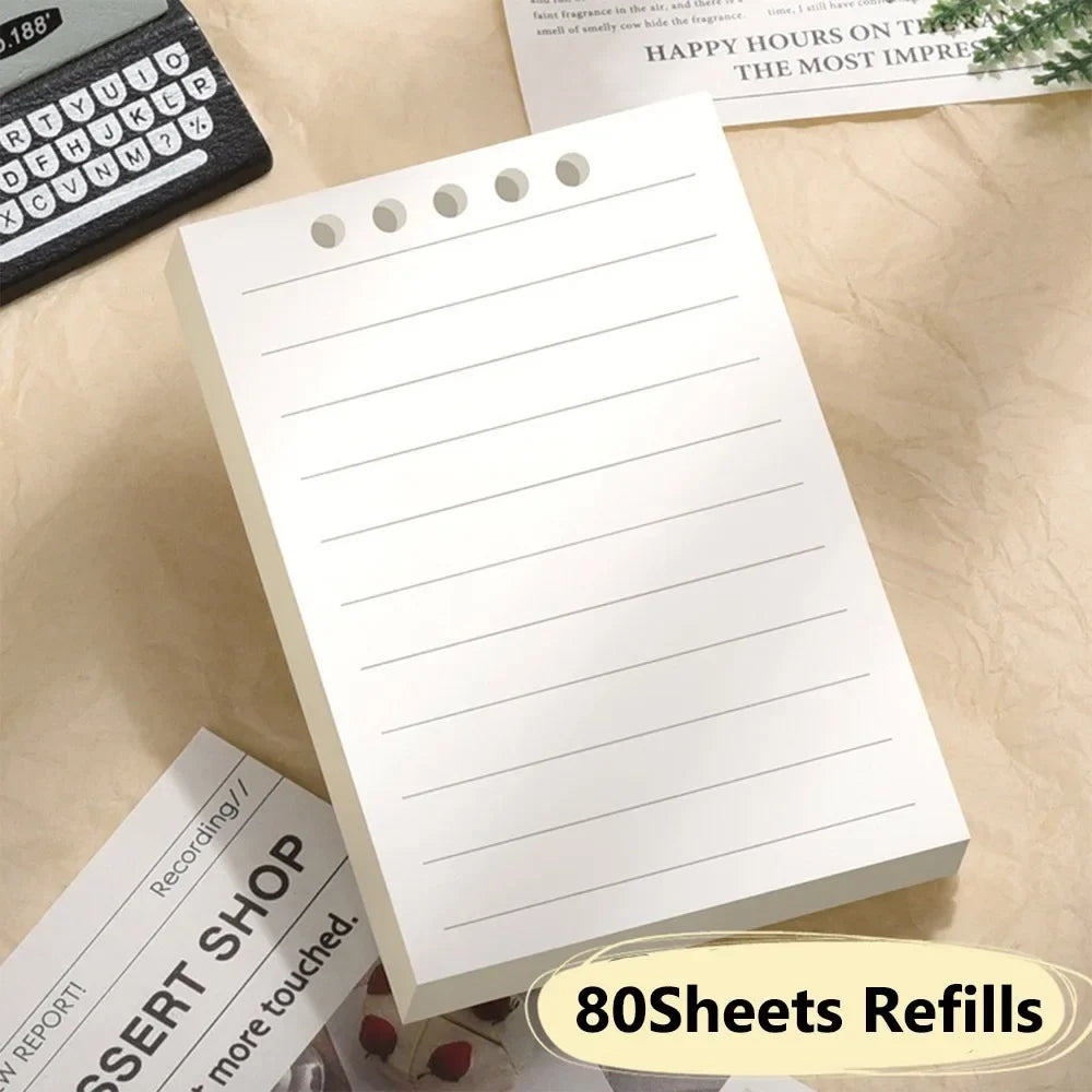 Mini Notebooks A7 Pocket Loose-leaf Square Notepad Horizontal Line