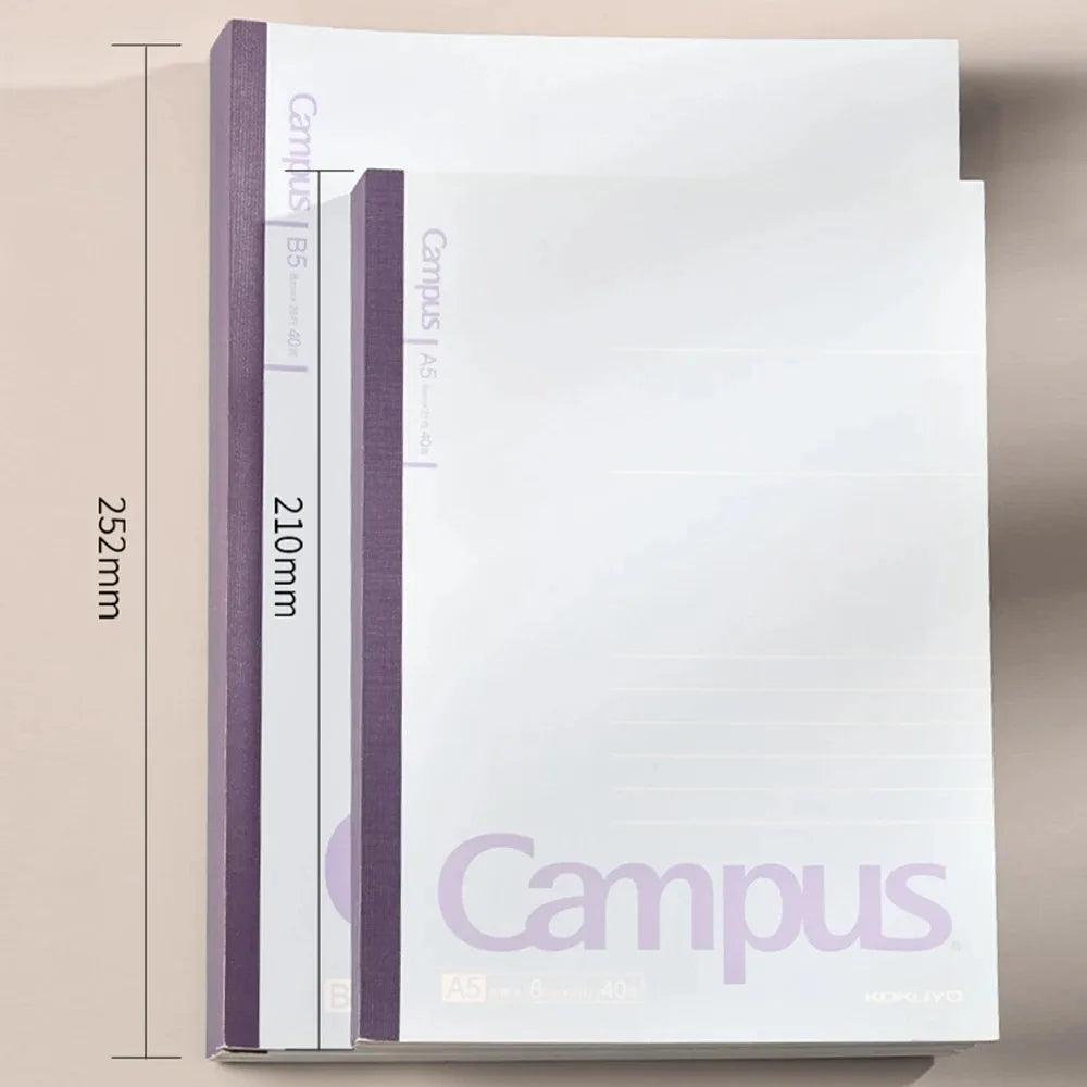 Japan KOKUYO Notebook 80 Pages Campus B5/A5 Soft Surface Wireless Binding Horizontal Line School Office Stationery