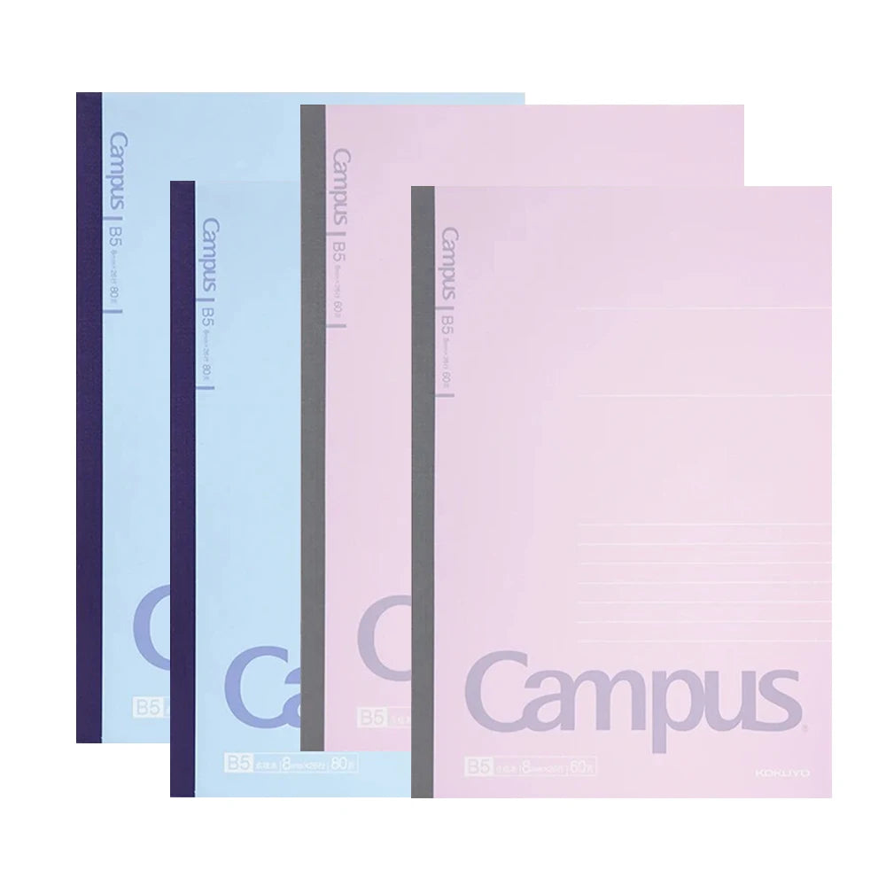 Japan KOKUYO Notebook 80 Pages Campus B5/A5 Soft Surface Wireless Binding Horizontal Line School Office Stationery