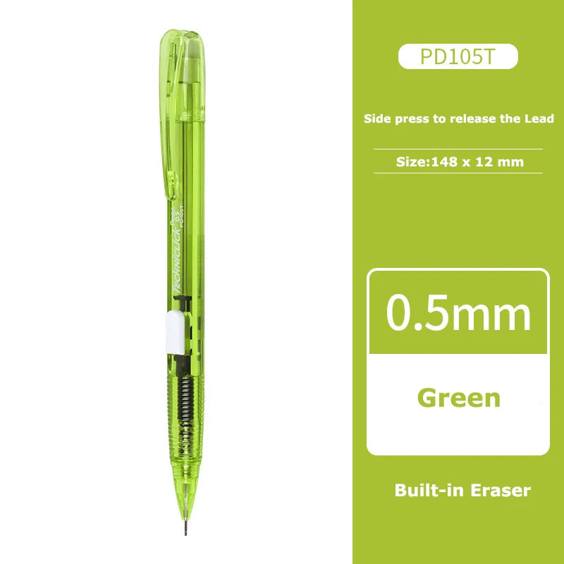 PENTEL Mechanical Pencil 0.5mm Transparent Anti Slip