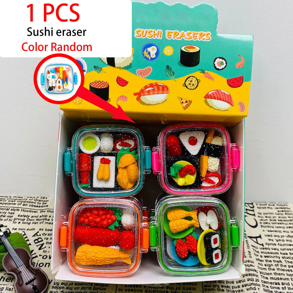 Eraser Set Food Snack Lunch Box Kawaii