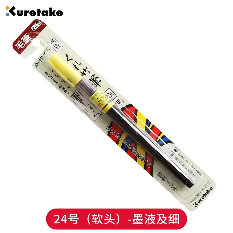 Japan ZIG Kuretake Fude Brush Pen, Medium tip marker, Black Ink Refillable