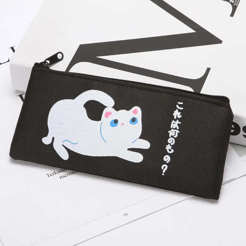 Pencil Case Kawaii Cat Japanese Canvas