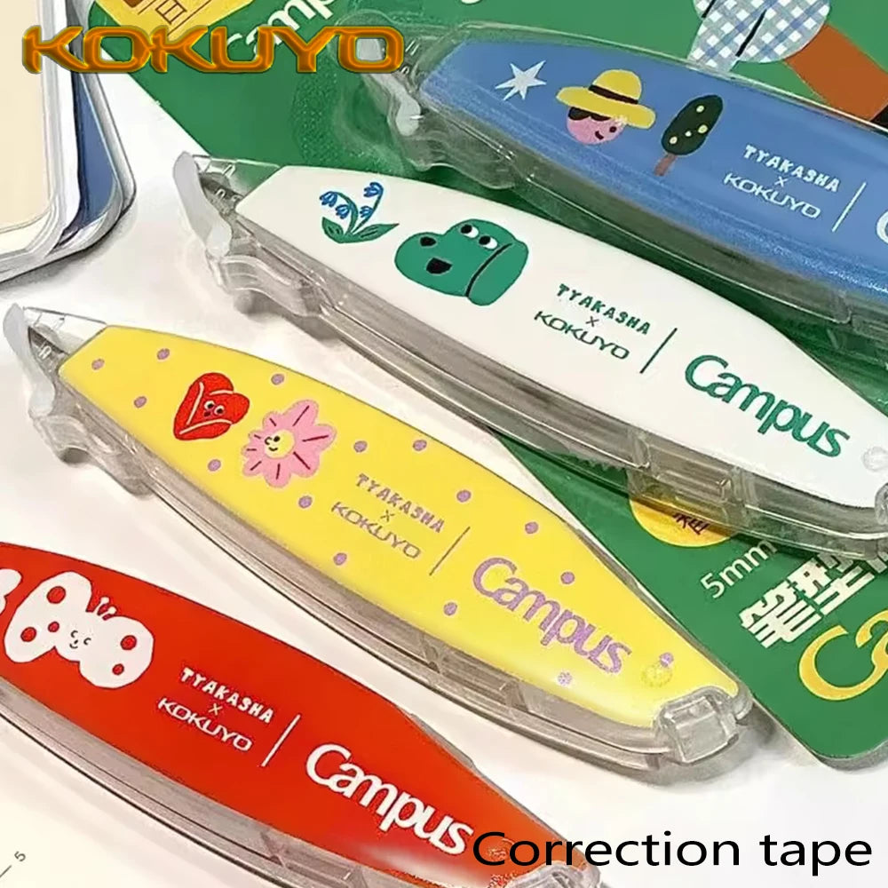 Correction tapes with colorful packaging and 'Kokuyo' branding.
