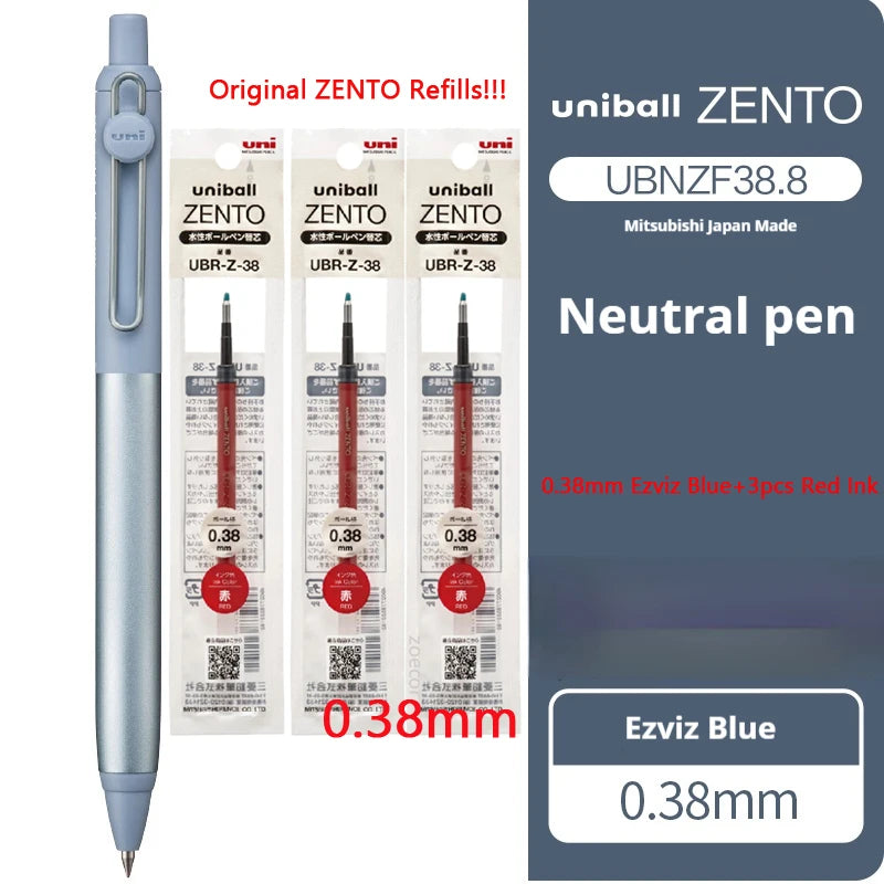UNI-ball ZENTO Aluminum Grip Metal Pen,0.38/0.5mm With Original Refills