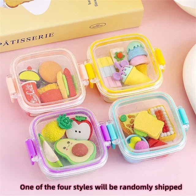 Eraser Set Bento Box Dessert/Makeup/FastFood Fun Kawaii