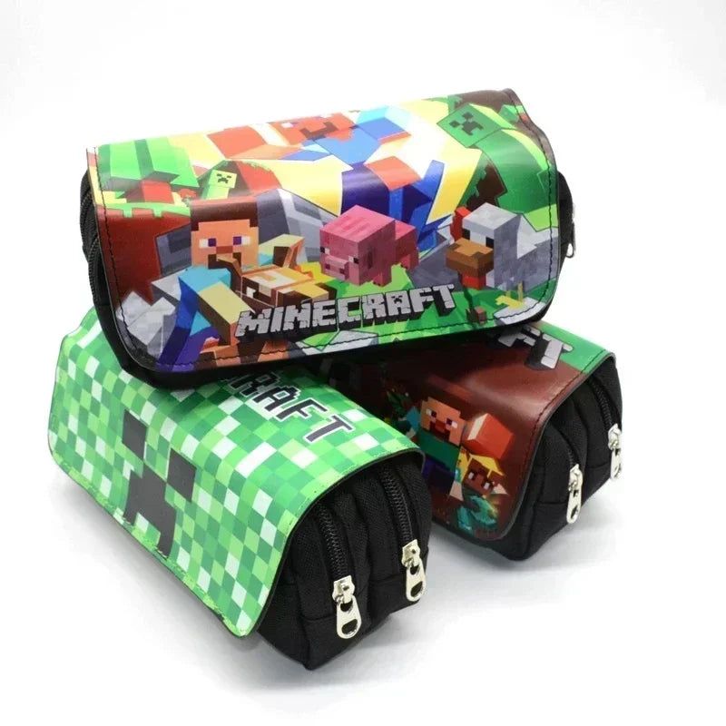 Pencil Case Canvas Minecraft Kawaii