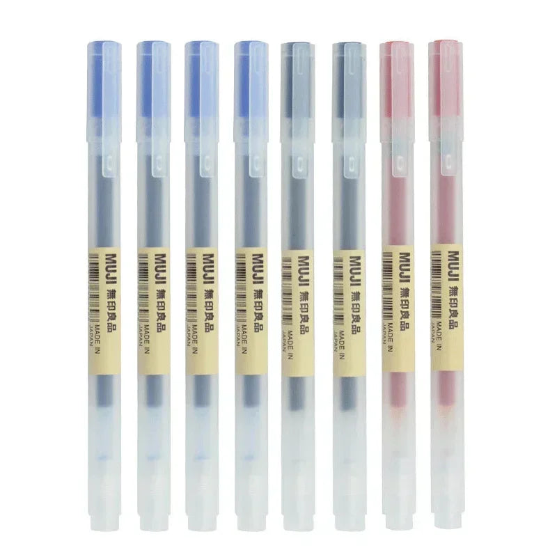 Set of MUJI ink cartridges on a white background
