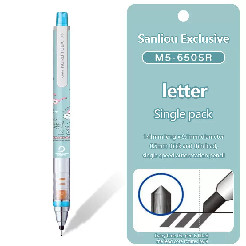 Mechanical pencil with packaging labeled 'Sanliu Exclusive M5-650SR' on a light blue background
